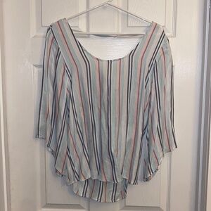 DREW Striped Bow Back 3/4 sleeve top | NWT